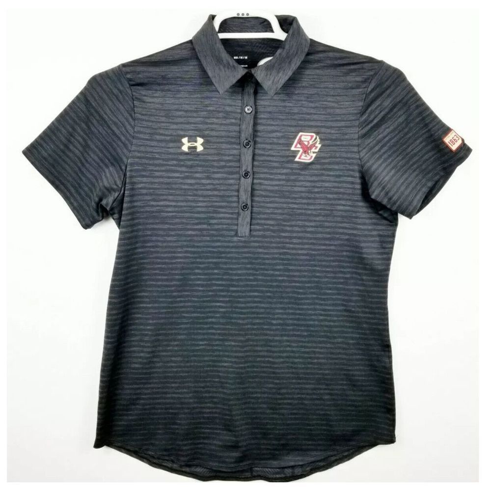 Women's Under Armour Boston College BC Eagles Polo Shirt Size Medium Heat gear